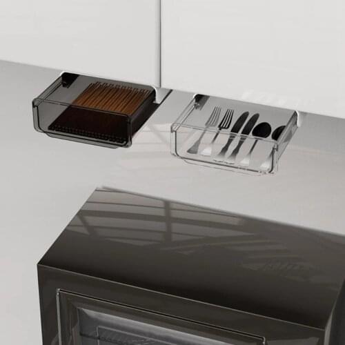 MLGB 2Pcs Self Stick Pencil Tray Under Desk Table Storage Drawer Organizer Box Stand