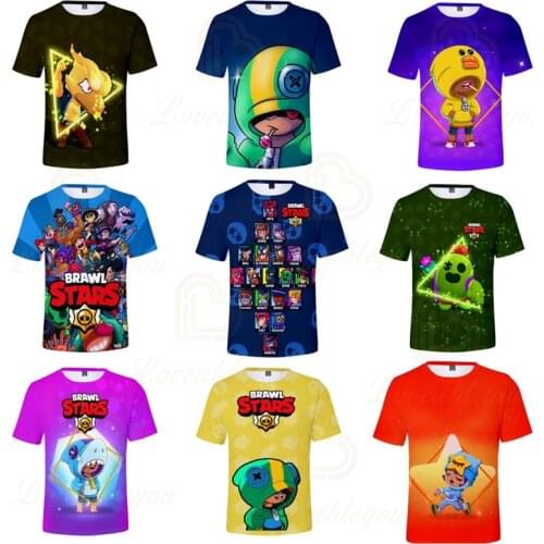 Browlings Shark Leon Star Childrens Wear Kids T-shirt Shooting Game 3d Shirts Browlers Boys Girls Tops T-shirts Teen Clothes