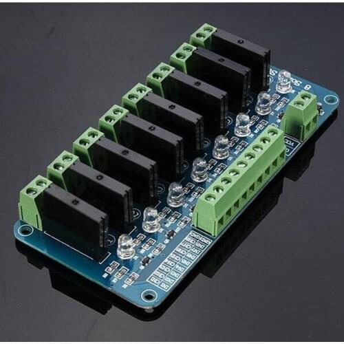 Glyduino G3MB-202P 8 Channel SSR Solid-State Relay Module 5V Input 240V 2A Output with Fuse for Arduino