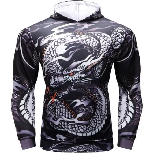 2021 Spring Autumn Brand Sweatshirts Men High Quality 3D Dragon Printed Hoodies Fashion Mens Hoodies Thin Section Mens Clothing