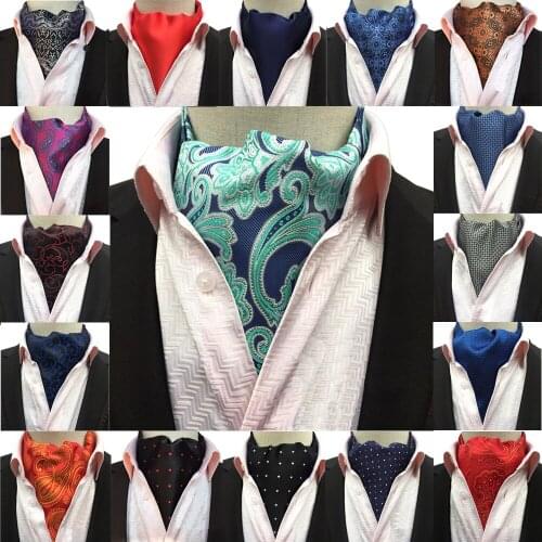Men Tuxedo Polka Dots Flower Paisley Cravat Ascot Ties Wedding Party Necktie BWTHZ0179