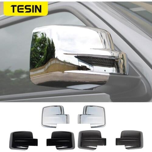 TESIN ABS Chrome Car Side Door Rearview Mirror Caps Cover Trim for Jeep Patriot 2011 2012 2013 2014 2015 2016 Car Accessories