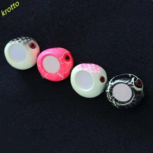 Krotto 60g-200g Night Light Metal Fast Sinking Jig Rubber Salt Water Skirts Help Hook 4pcs/lot Ice Fishing Bait