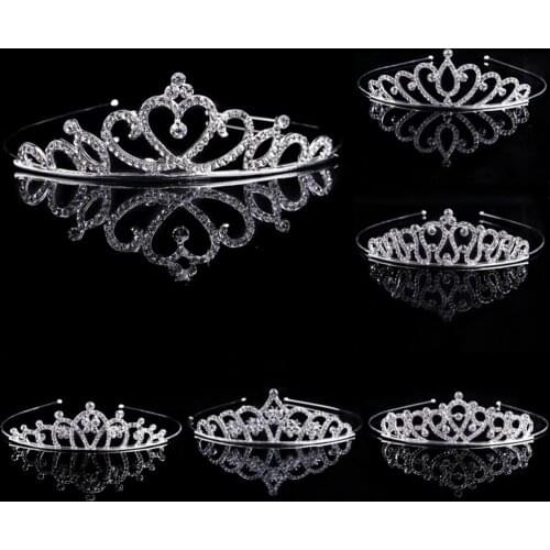 New 1PC Girl Bridal Princess Wedding Hair Accessories Crystal Rhinestone Crown Headband Stunning Crystal Tiara Wedding Crown