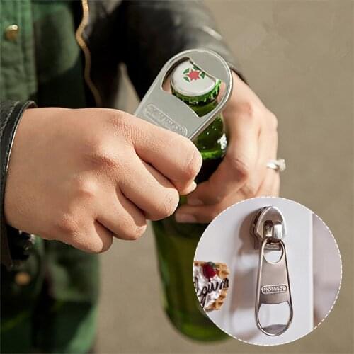 2021 NEW Novelty Zipper-shaped Design Beer Bottle Opener Kitchen Tools Creative Decoration Supplies Fridge Magnets Multifunction
