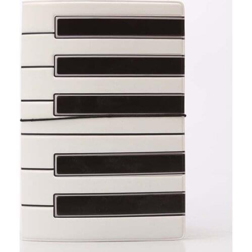 60PCS / LOT Passport Cover Creative Passport Holder with Black and White Piano Keys PVC Creative Passport Clamp