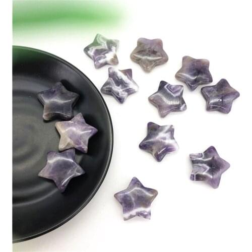 Drop Shipping 1PC 30mm Natural Dream Amethyst Crystal Gemstone Star Meditation Healing Chakra Natural Stones and Crystals