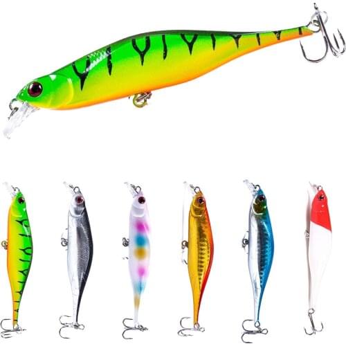 HENGJIA 105mm 13g Minnow Fishing Lure 3D Eyes Crankbait Wobblers Artificial Plastic Hard Bait peche Fishing Tackle
