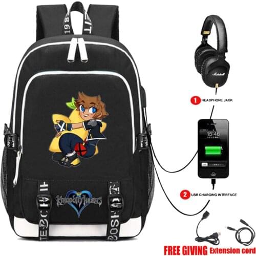 United Kingdom of Hearts Book bag Rucksack Student School Bag For Boys Girls Travel Backpack USB Port Mochila Black Backpack
