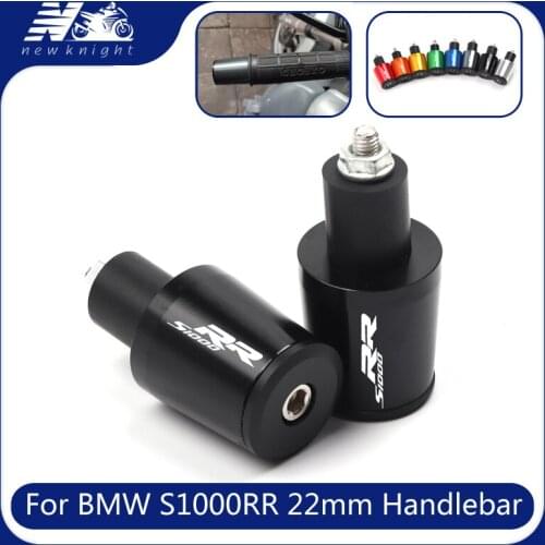 With Logo 8 Colors For BMW S1000RR S1000 RR 7/8'' 22mm Motorcycle CNC Aluminum Handlebar Grips End Handle Bar Cap End Plug