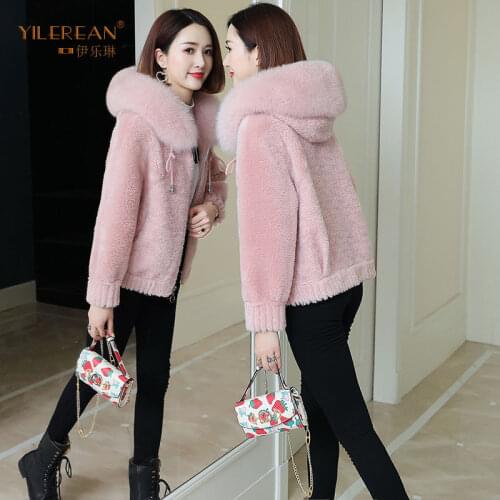 Jacket Women Faux Fur Coat Imitation Fur Sheep Coat Short Wool Hooded Women Veste Femme