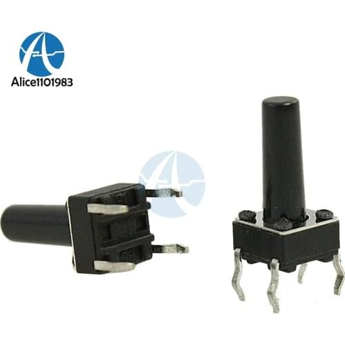 50Pcs Tactile Switch Tact Switch 6X6X13mm 4-pin DIP Black
