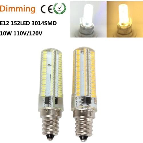 High Bright E12 Screw Base 3014 SMD 152 LED Silicone Light Lamp Bulb 110V 220V Dimmable For Sewing Machine Refrig 5pcs/lot