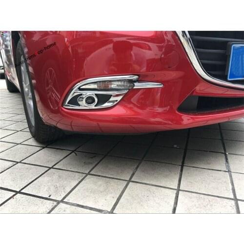 Yimaautotrims Exterior Refit Kit Fit For Mazda 3 2017 2018 ABS Chrome Front Fog Lights Lamp Frame Cover Trim