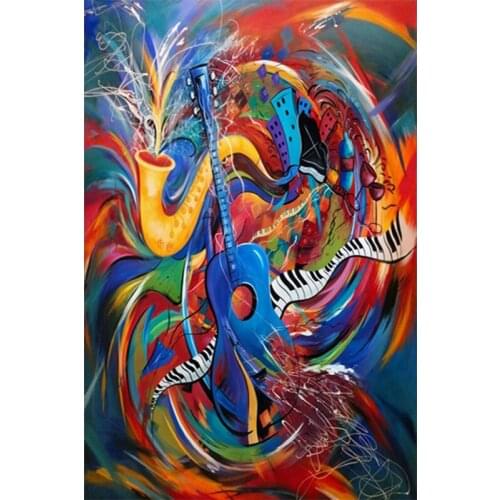 YNX new 5D diamond painting guitar round diamond cross stitch square diamond DIY color abstract diamond painting