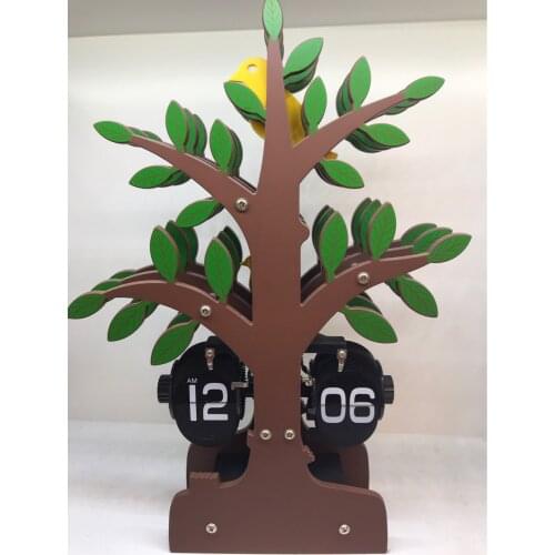 Green tree bird clip clock gift art ornaments tree bird clip clock gift creative gift clock