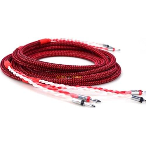 ZEROZONE One pair 1.5M SP01-B Hifi Speaker cable (Japan CANARE wires) Banana plug L6-6