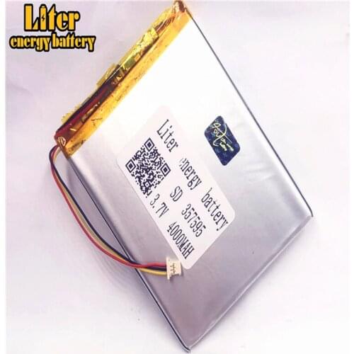 1.0MM 3pin connector 357595 4000mah 3.7V li polymer rechargeable lithium polymer battery for tablet pc 7 inch