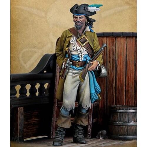 1/32 Scale 54MM Pirate Unpainted Resin Model Kit Figure Free Shipping