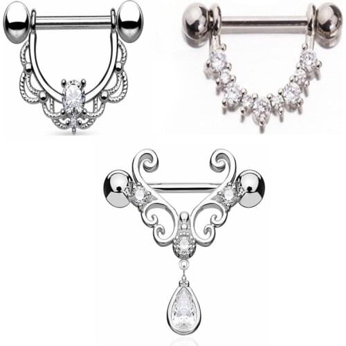 1 Pair Stainless Steel Nipple Piercing Cartilage Earrings Cartilage Piercing Sexy Industrial Piercing Jewelry For Women