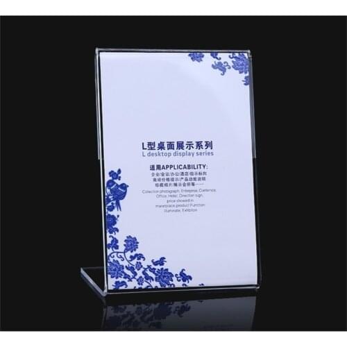 1pc Acrylic Clear Card Holder Stand A6 Sign Label Frame Desk Shelf Storage Card Holders 1.3mm Business Paper Card Display Holder