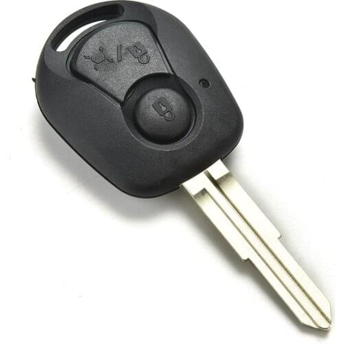 2 BUTTONS REMOTE KEY SHELL WITH LOGO FOR SSANGYONG ACTYON KYRON REXTON UNCUT BLADE KEY FOB COVER CASE REPLACEMENT