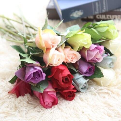 2018 Home Backgrounds Floral Decorations Home Decoration Artificial Flowers Single Rose Artificial Flowers Wedding Supplies