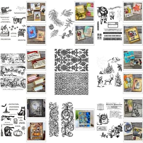 2021 New Christmas Steampunk Seal Clear Stamp For DIY Making English Word Greeting Card Album Scrapbooking No Metal Cutting Dies