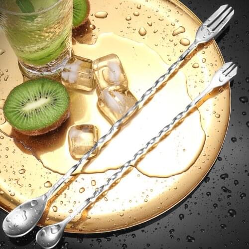 304 Stainless Steel Spoons Cocktail Drink Mixer Muddler Stirring Mixing Stir Spoon Ladle Cocktail Shaker Spoon Bar Tool