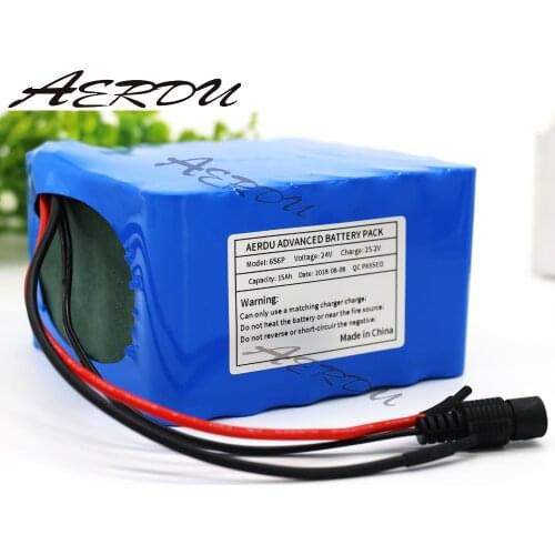 AERDU 6S6P 24V 15Ah 25.2V lithium battery pack batteries for electric motor bicycle ebike scooter wheelchair cropper with BMS