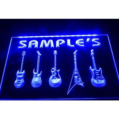 DZ046- Name Personalized Custom Guitar Weapon Band Music Room Bar Neon Sign hang sign home decor crafts