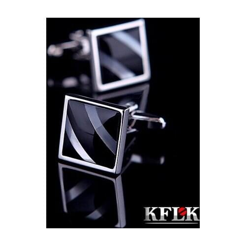 Kflk Luxury Shirt Cufflinks For Mens Gift Brand Cuff Buttons Shell Cuff Link High Quality Black Abotoaduras Cheap Jewelry