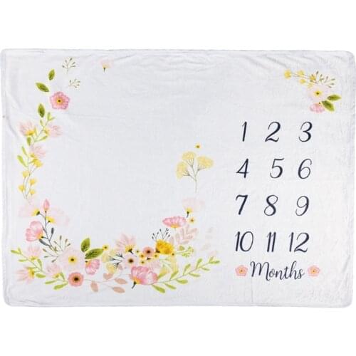 Flannel Milestone Blanket Baby Photography Background Cloth Newborn Monthly Photo Blanket Crawling Mat Bedding Quilt