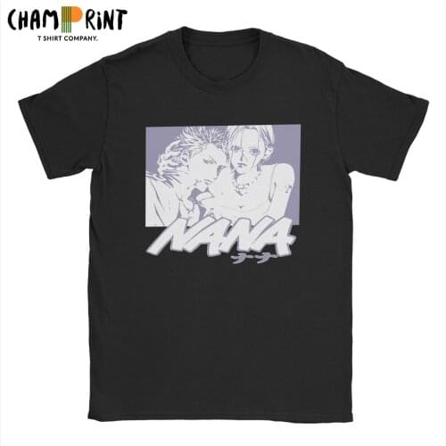 Nana Manga Art Osaki Mens T Shirts Honjo Ren Creative Tees Short Sleeve Crew Neck T-Shirt 100% Cotton Graphic Clothes