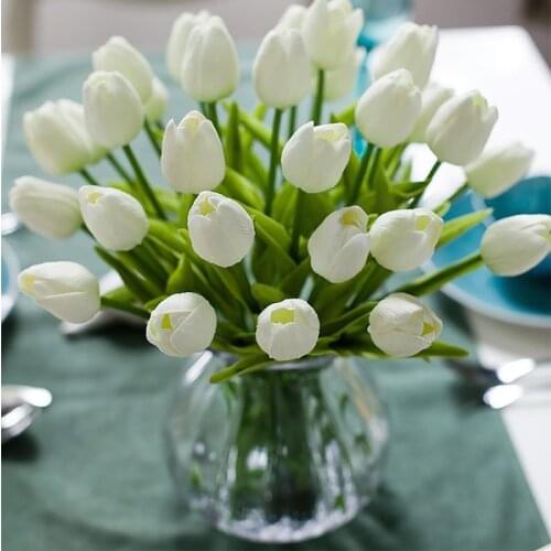 33cm Pu tulip artificial flower touch artificial flower mini tulip flower arrangement Christmas family garden wedding decoration