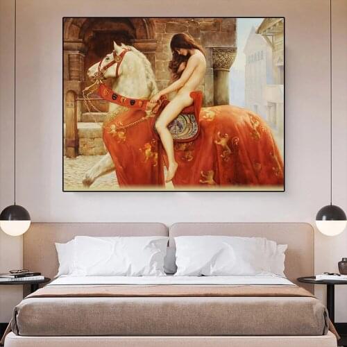 Sexy Riding Girl Oil Painting Wall Art Poster and Nordic Bedroom Decoration Canvas Painting Wall Paintings