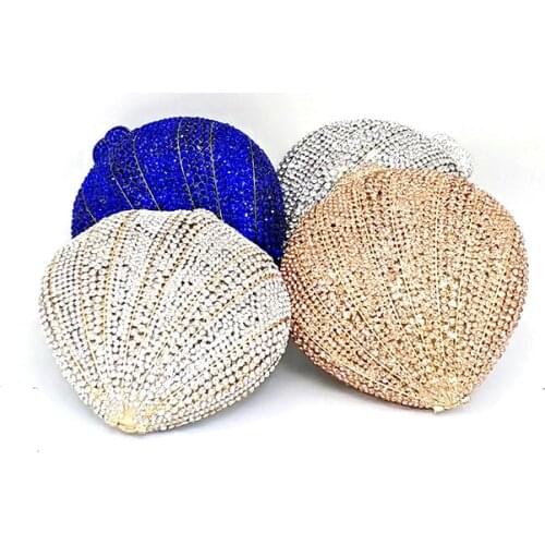 Women evening party handbag diamonds luxury crystal clutches elegant classical purses bridal wedding party shell purses bag