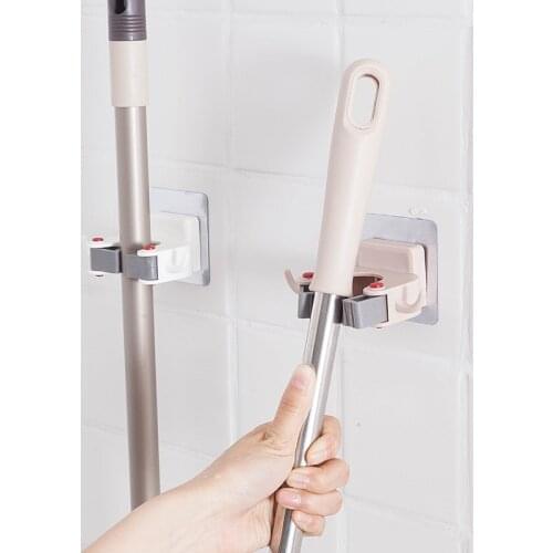 Multi-function Wall Hooks Mop Broom Toilet Brush Organizer Bathroom Bath Ball Towel Hook Home Storage Rack Kitchen Organizer