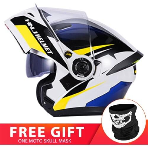 Yellow Motorcycle Helmet Women Motocross Moto Modular Flip Up Helmet Dual Lens Helmet Motorbike Racing Moto Casque Capacete Men