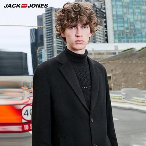 Jack Jones Mens Pure Color Woolen Coat Jacket 219327526