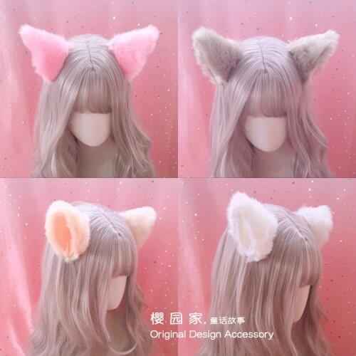 Soft Girl Rabbit Ear Plush Cat Ear Hair Clip Japanese Maid Cosplay Emulation Fox ear Hair Pin Hair Accessories Costume Props