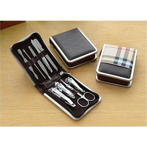 9Pcs/Set Soft Case Professional Manicure Pedicure Kit Tool For Dad Husband Men Boy Friend Holiday Birthday Christmas Gift