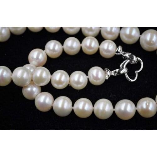 Genuine 10-11MM White Natural South Sea Round Pearl Necklace 18"