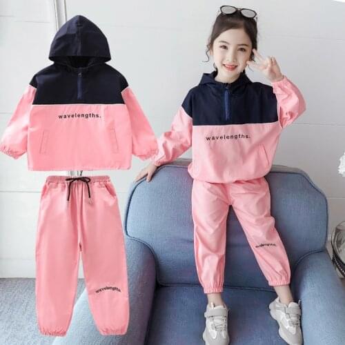 Girls Autumn Clothing Set 2020 New Children Hooded Clothing Sports Suit Girls Clothes Set Spring Kids Tracksuit 4 6 8 10 12 Year