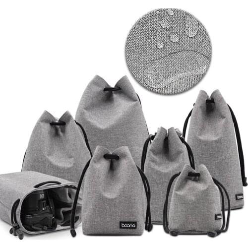 DSLR Camera Lens Bag Oxford Waterproof Soft Velvet Video Lens Pouch Photo Photographic Case Shockproof Protector Full Size SML