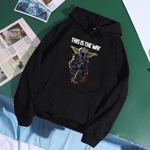 Star Wars Baby Yoda Printed Hoodie This Is The Way Mandalorian Sweatshirts Fashion Brand Pullovers Casual Vintage Streetwear