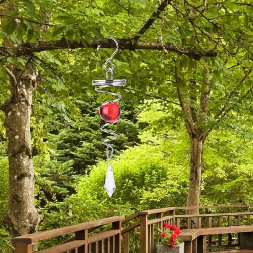 Gazing Ball Hanging Decorations Spiral Tail Bright Color Illusion Accessory Northern European Style Rotating Wind Chime
