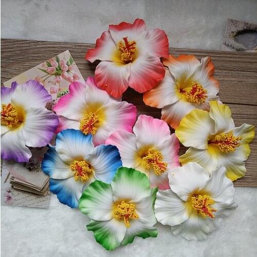 1pcs free shipping hair accessories Hawaiian plumeria hairpin side chuck flower pearl heart frangipani Hibiscus rosa-sinensis