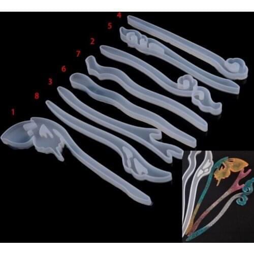 Hairpin DIY Silicone Mold Making Hair Stick Mould Jewelry Pendant Epoxy Resin Craft Drop Ship