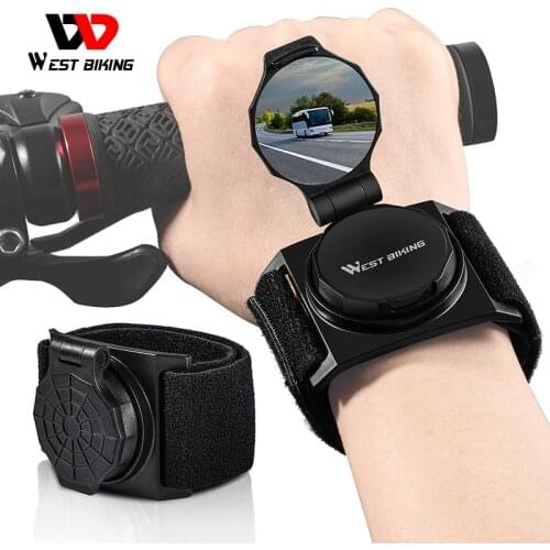 WEST BIKING Bike Wrist Wear Mirror Rotatable Rearview Mirror MTB Mountain Road Bicycle HD Rotatable Backeye Cycling Accessories